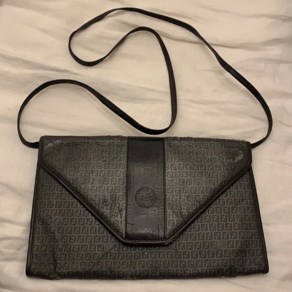 Fendi Black vintage Clutch and Crossbody Bag